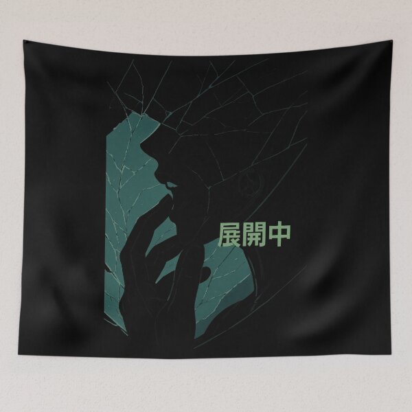 Item preview, Cyber Noir Seduction – Cracked Glass Anime Shadow Art designed and sold by Hirvipelto.