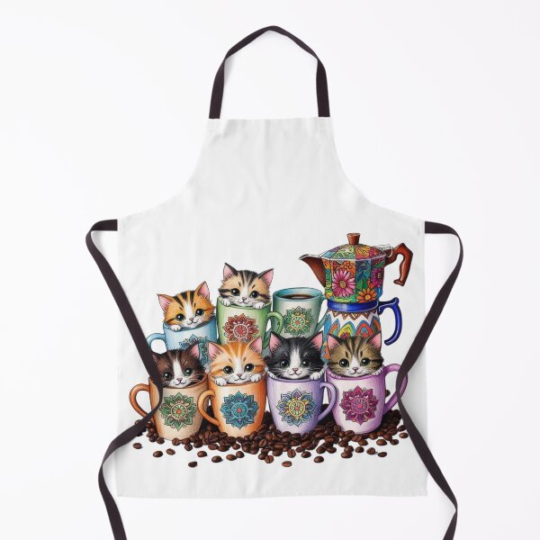 Item preview, Many Happy Cats and Coffee Mugs - Colorful pattern 8 designed and sold by AlinaSCorner.