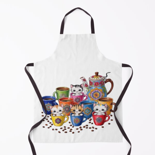 Item preview, Many Happy Cats and Coffee Mugs - Colorful pattern 9 designed and sold by AlinaSCorner.