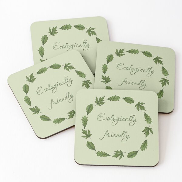 Item preview, Circle of green leaves and the inscription "Ecologically friendly" designed and sold by Cherevan.