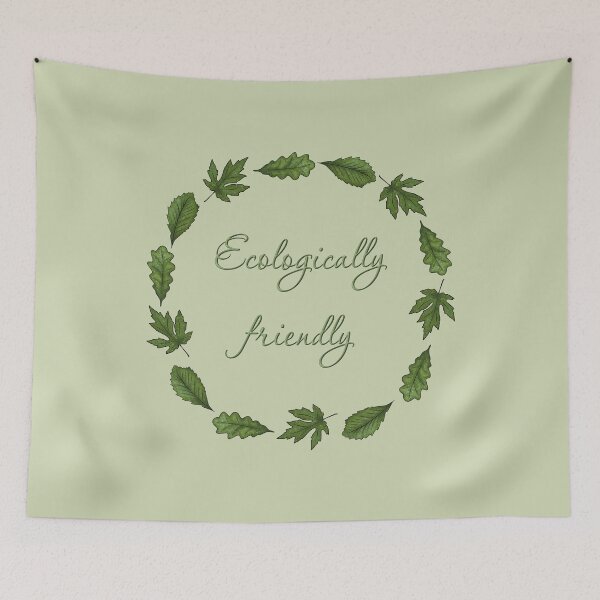 Item preview, Circle of green leaves and the inscription "Ecologically friendly" designed and sold by Cherevan.
