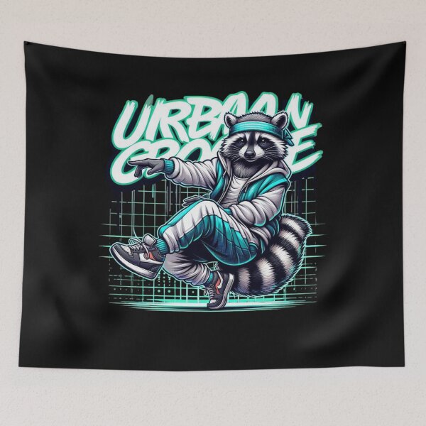 Item preview, Urban Groove Raccoon – Cool Breakdance Street Art Animal Design designed and sold by JenniferCreaArte .