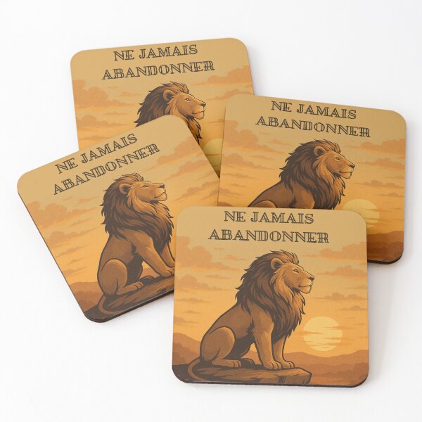 Item preview, Majestic lion, elevated rock, sunset, orange sky, powerful silhouette, determined gaze, inner strength, inspiring atmosphere designed and sold by Rolukino Design.