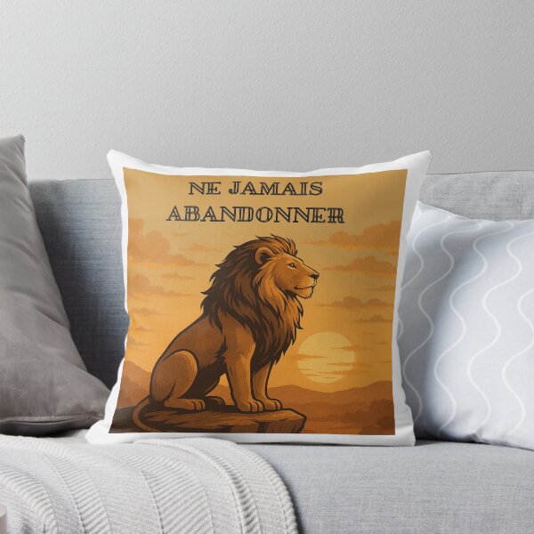 Item preview, Majestic lion, elevated rock, sunset, orange sky, powerful silhouette, determined gaze, inner strength, inspiring atmosphere designed and sold by Rolukino Design.