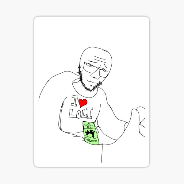 Vista previa del artículo con la obra «meme wojak», diseñado y vendido por Chillguydesines.