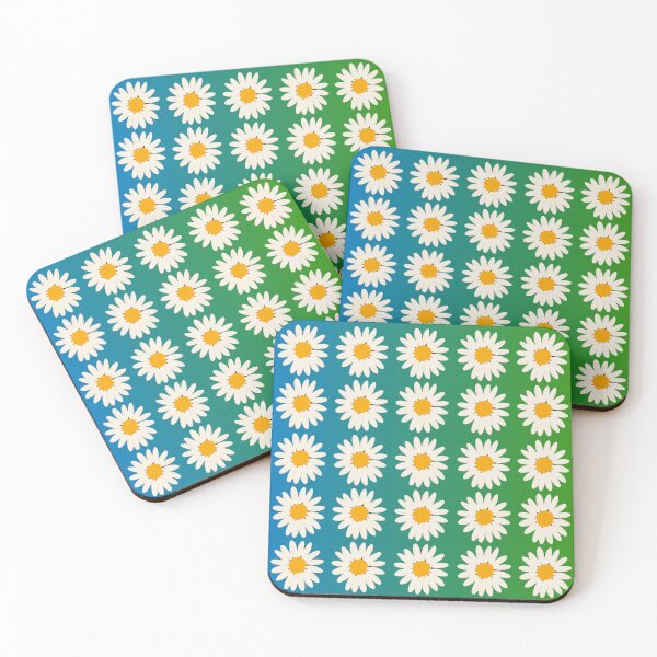 Item preview,  Retro Daisy Pattern on Green Background designed and sold by ToscaniArt.