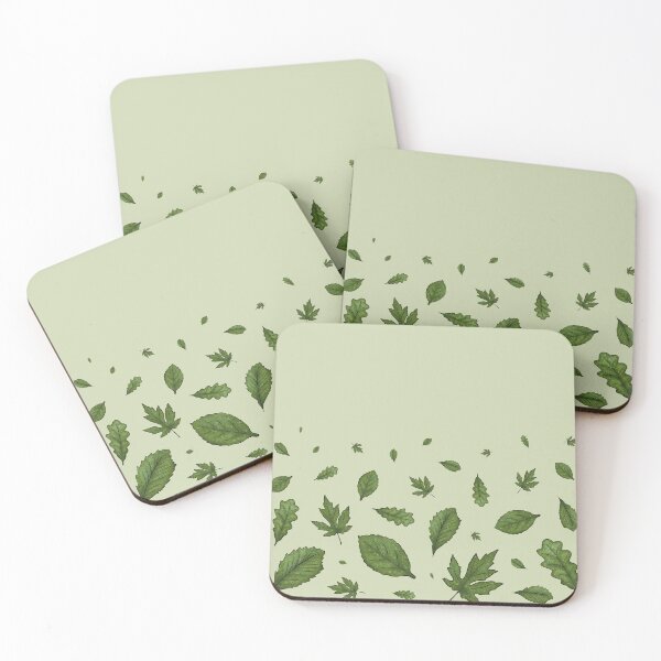 Item preview, Pattern of freely falling green leaves designed and sold by Cherevan.