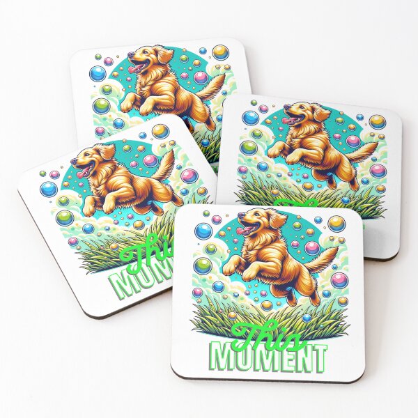 Item preview, This Moment – Peaceful Dog in Bubbles Watercolor Art  designed and sold by MTeesGA.
