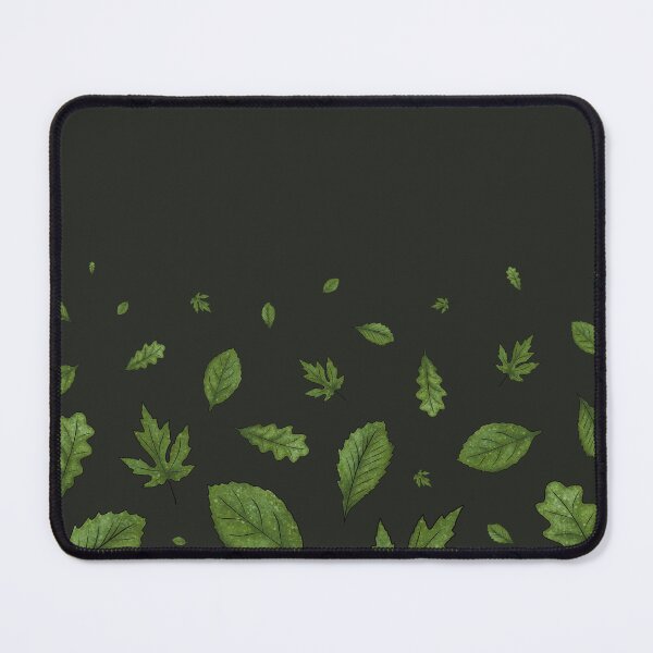 Item preview, Pattern of freely falling green leaves on a dark background designed and sold by Cherevan.
