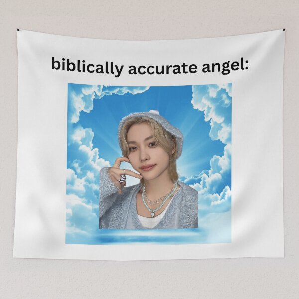 Item preview, Kpop Stray Kids Felix Funny Meme Kpop Biblically Accurate Angel  designed and sold by StarBunnyDesign.