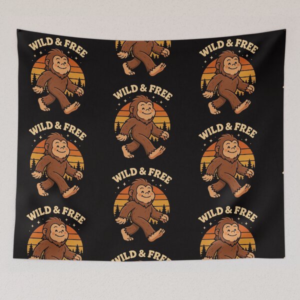 Item preview, Wild and Free Sasquatch Vintage Sunset designed and sold by THIENVT.