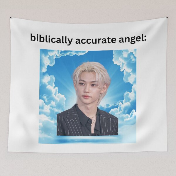 Item preview, Kpop Stray Kids Felix Funny Meme Kpop Biblically Accurate Angel  designed and sold by StarBunnyDesign.