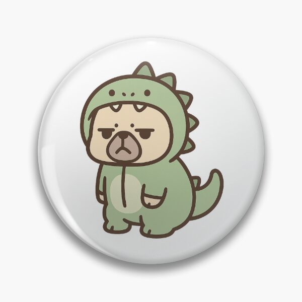 Item preview, Grumpy French Bulldog in Dino Onesie Sticker designed and sold by Tripconic.