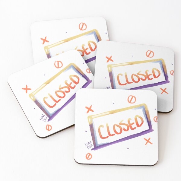 Item preview, Closed Sign Design – Minimalist Typography Art for Introverts & Mood Days designed and sold by lowder.