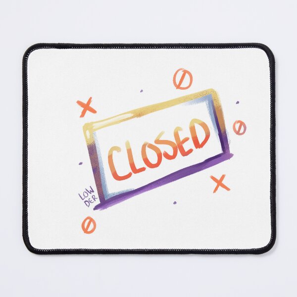 Item preview, Closed Sign Design – Minimalist Typography Art for Introverts & Mood Days designed and sold by lowder.