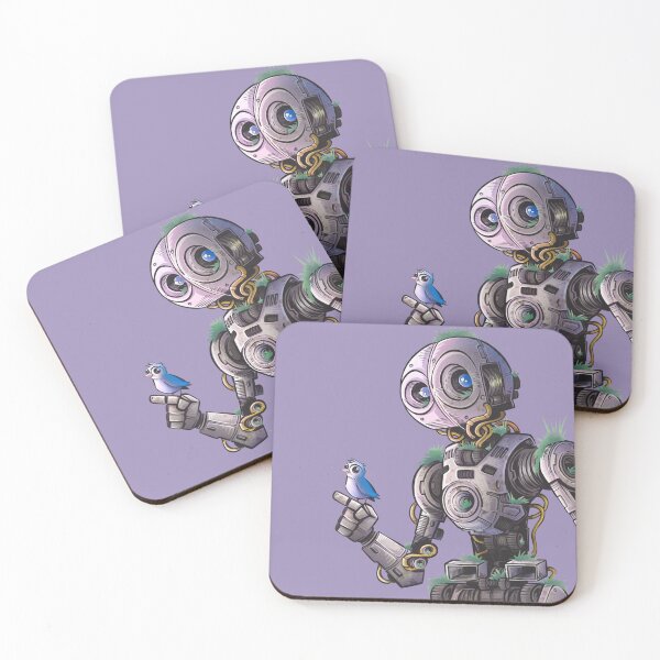 Item preview, Kip-113 & the Bluebird – Whimsical Robot Companion Art designed and sold by SrGeeOh.