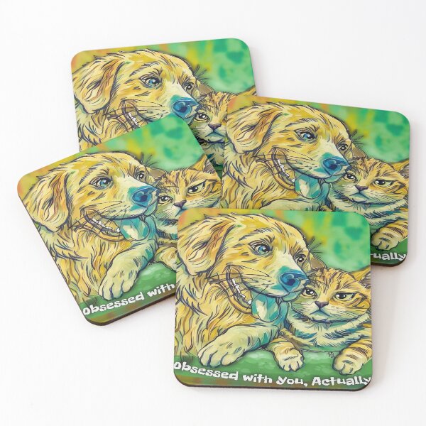 Item preview, Obsessed with You Actually – Funny Dog and Cat Art designed and sold by gleefulme.
