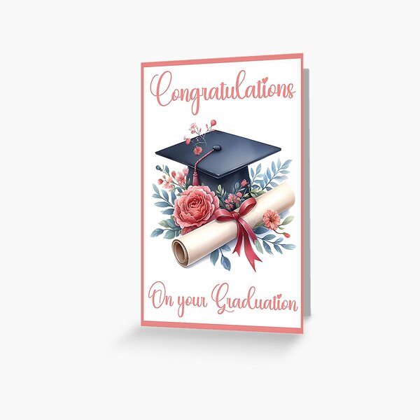 Item preview, Congratulations Graduation Card with Cap and Scroll designed and sold by BuxomBabe21.