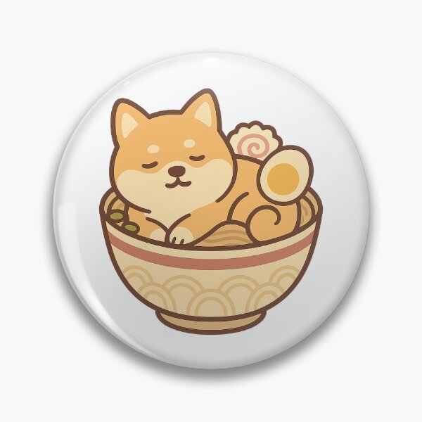 Item preview, Shiba Inu Sleeping in Ramen Bowl Sticker designed and sold by Tripconic.