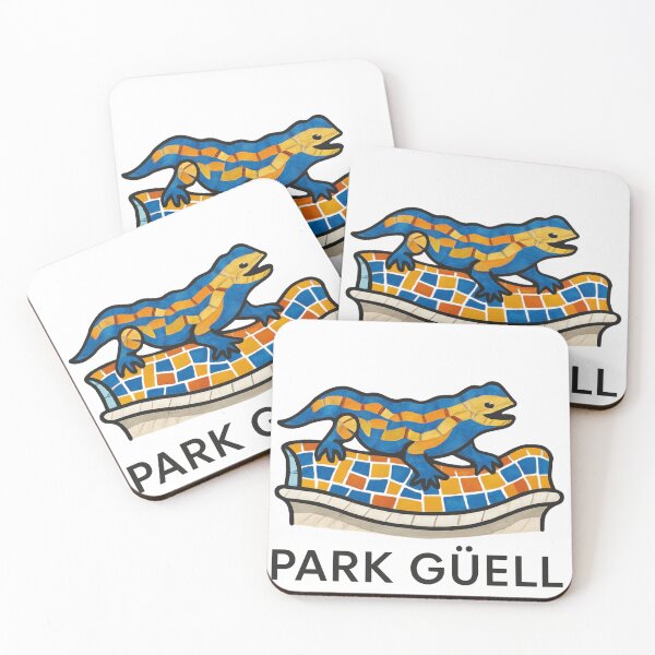Item preview, Park Güell Barcelona Mosaic Salamander Silhouette - Gaudí Masterpiece Travel  Souvenir designed and sold by bobscraze.