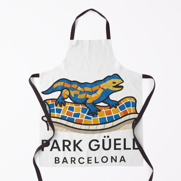 Item preview, Park Güell Barcelona Mosaic Salamander Silhouette - Gaudí Masterpiece Travel Souvenir designed and sold by bobscraze.
