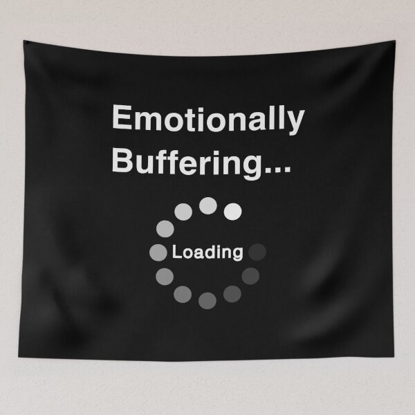 Item preview, Emotionally Buffering - Funny Mental Health Quote Hoodie designed and sold by Space Unicorn Designs.