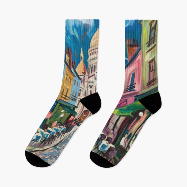 Artikelvorschau, Straßenbild „Montmartre Paris“ – Reisekunstplakat. Von Carraann entworfen und verkauft von CARRAANN.