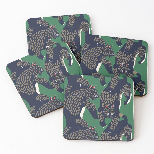 Item preview, blue leopards designed and sold by Pretty Postcards.