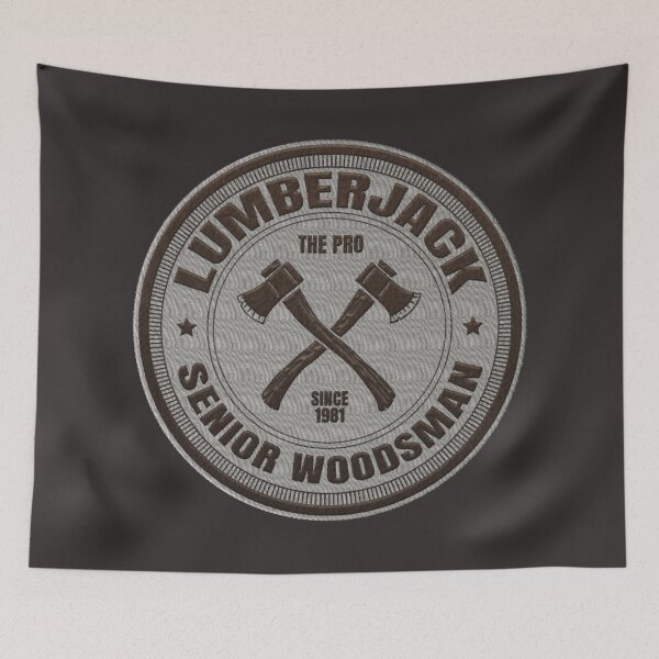 Item preview, embroidery iron patch textured graphic artwork - lumberjack the pro senior woodsman logo badge emblem  designed and sold by hayrpictures.