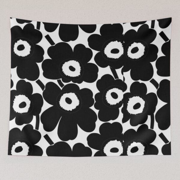 Item preview, black cute flowers designed and sold by Pretty Postcards.