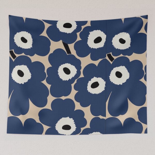Item preview, blue big flowers designed and sold by Pretty Postcards.