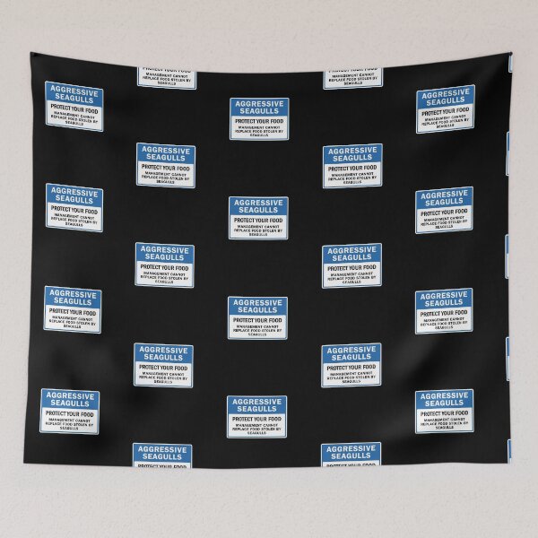Item preview, Aggressive Seagulls Blue Sign designed and sold by twHistory.