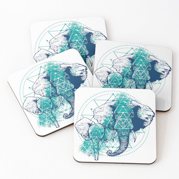Item preview, Watercolor Elephant Mandala Art – Sacred Geometry Elephant Mother and Baby Illustration designed and sold by StickerAndLove.