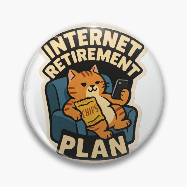 Item preview, Internet Retirement Plan – Cat & Chips Sticker designed and sold by IdleHype.