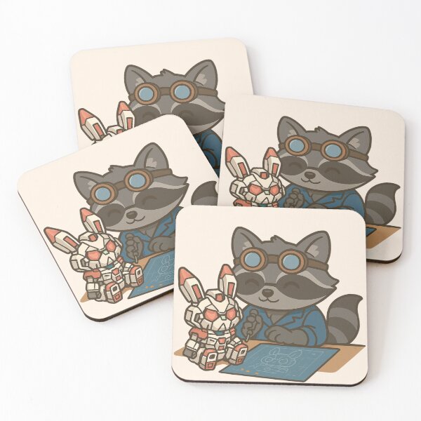 Item preview, Kawaii Raccoon Artificer & Mecha Bunny – D&D Style designed and sold by OsoKawaii.
