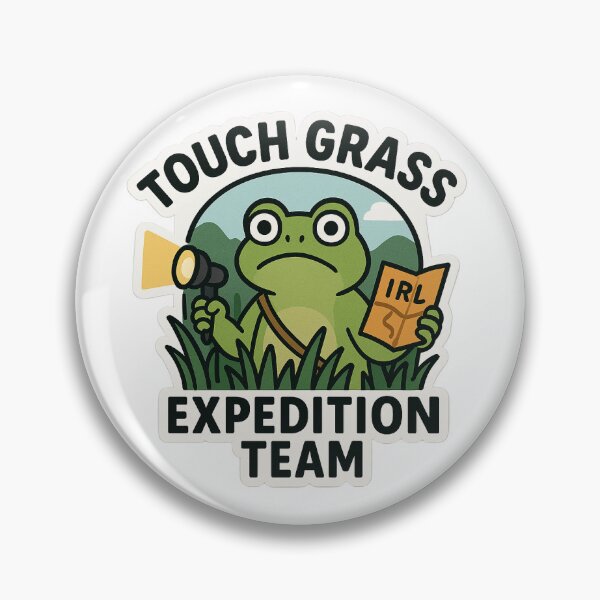 Item preview, Touch Grass Expedition Team – IRL Frog Sticker designed and sold by IdleHype.