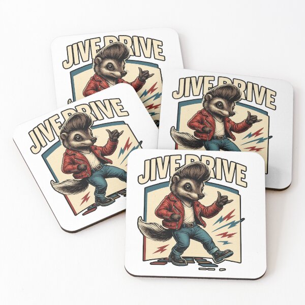 Item preview, Jive Drive – Retro Rockabilly Skunk Dancing Art designed and sold by JenniferCreaArte .