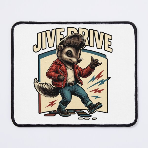 Item preview, Jive Drive – Retro Rockabilly Skunk Dancing Art designed and sold by JenniferCreaArte .