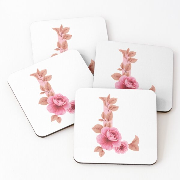 Item preview, Watercolor Floral Letter L with Pink Roses  designed and sold by silviaol.