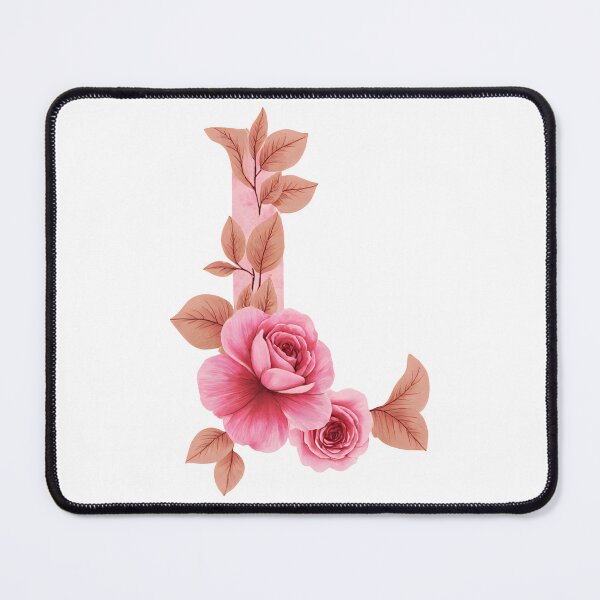 Item preview, Watercolor Floral Letter L with Pink Roses designed and sold by silviaol.