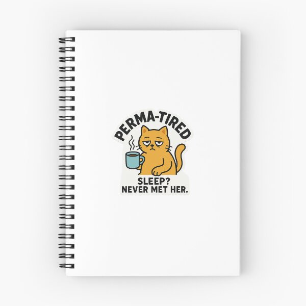 Item preview, Perma-Tired Cat Sticker – “Sleep? Never Met Her.” designed and sold by IdleHype.