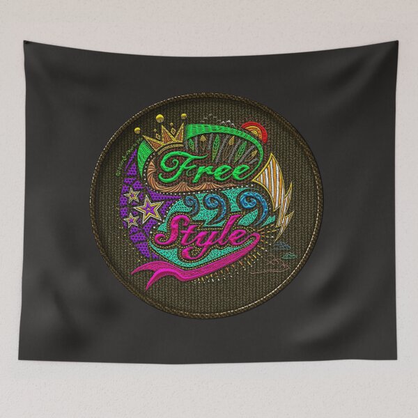 Item preview, embroidery iron patch textured graphic artwork - free style typo sketch doodle logo badge emblem  designed and sold by hayrpictures.