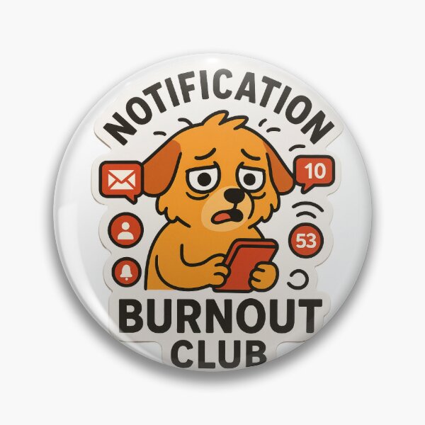 Item preview, Notification Burnout Club – Tired Dog Sticker designed and sold by IdleHype.