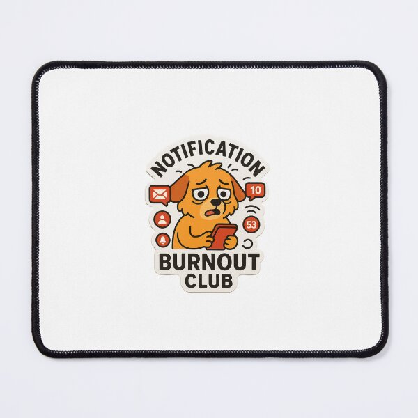 Item preview, Notification Burnout Club – Tired Dog Sticker designed and sold by IdleHype.