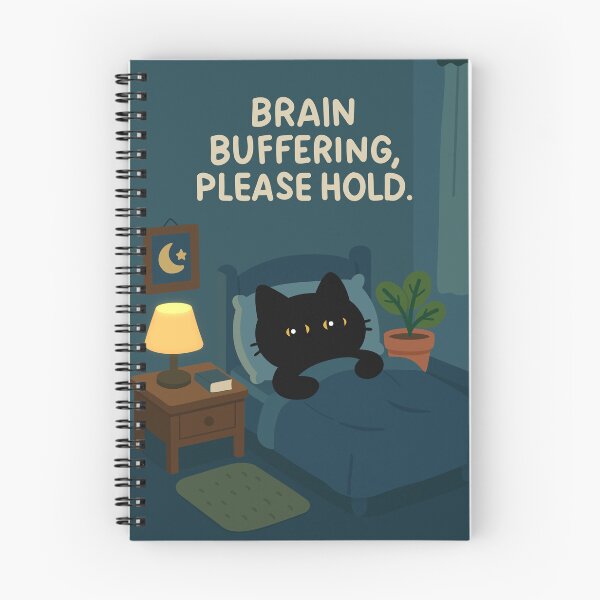 Aperçu de l'œuvre Mise en mémoire tampon du cerveau, veuillez patienter - Sleepy Cat créée et vendue par digifylab.
