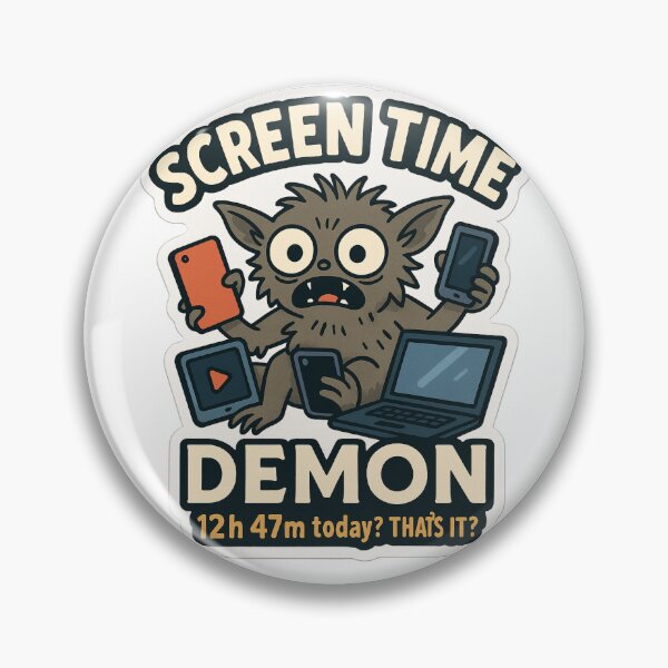 Item preview, Screen Time Demon - Funny Sticker designed and sold by IdleHype.