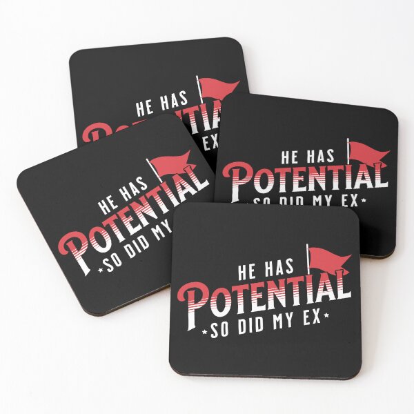 Item preview, He Has Potential So Did My Ex – Funny Breakup Red Flag Design designed and sold by Honominu.