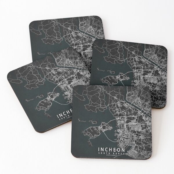 Item preview, Incheon City Map of South Korea - Dark designed and sold by deMAP.