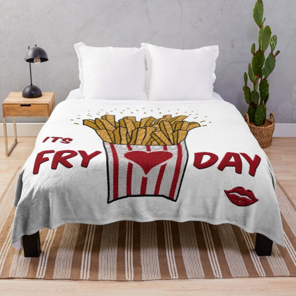 Item preview, embroidery iron patch textured graphic artwork - its fry day (its friday) french fries funny logo badge emblem designed and sold by hayrpictures.