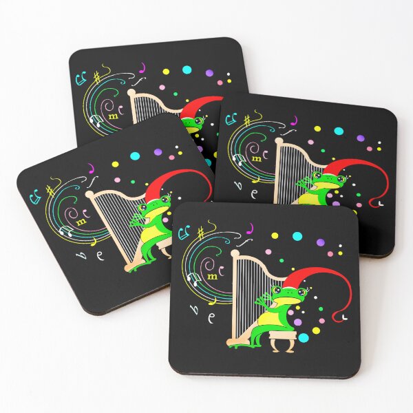 Item preview, Happy Christmas frog playing harp  designed and sold by Shirley cute art .